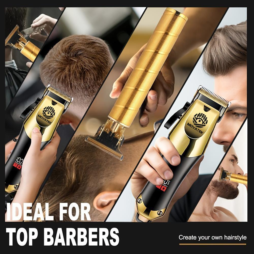 3 Piece Professional Blonde Hair Clipper & Trimmer Kit for Men USB Rechargeable Barber Set Featuring LCD Display, Adjustable Blade Hair Clippers, and Professional Men's Trimmer Hair Cutting Kits, Face 3 Piece Professional Blonde Hair Clipper & Trimmer Kit for Men USB Rechargeable Barber Set Featuring LCD Display, Adjustable Blade Hair Clippers, and Professional Men's Trimmer Hair Cutting Kits, Face