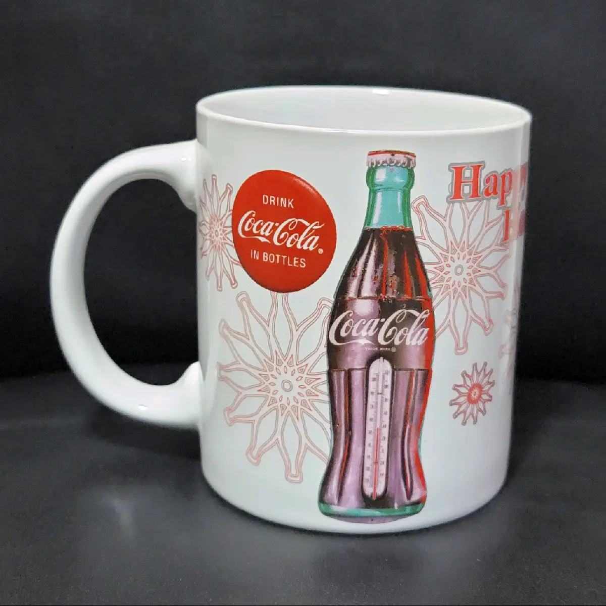Coca Cola Collectible Mug #2042 Happy Holidays Red Santa Claus Coke Ceramic Cup mugs