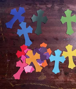 Colorful Leather Cross for clothing, shoes, decoration