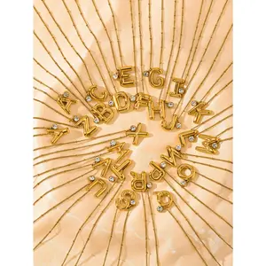 European-American Diamond Initial Pendant Necklace |Luxury European-American Elegant Necklace