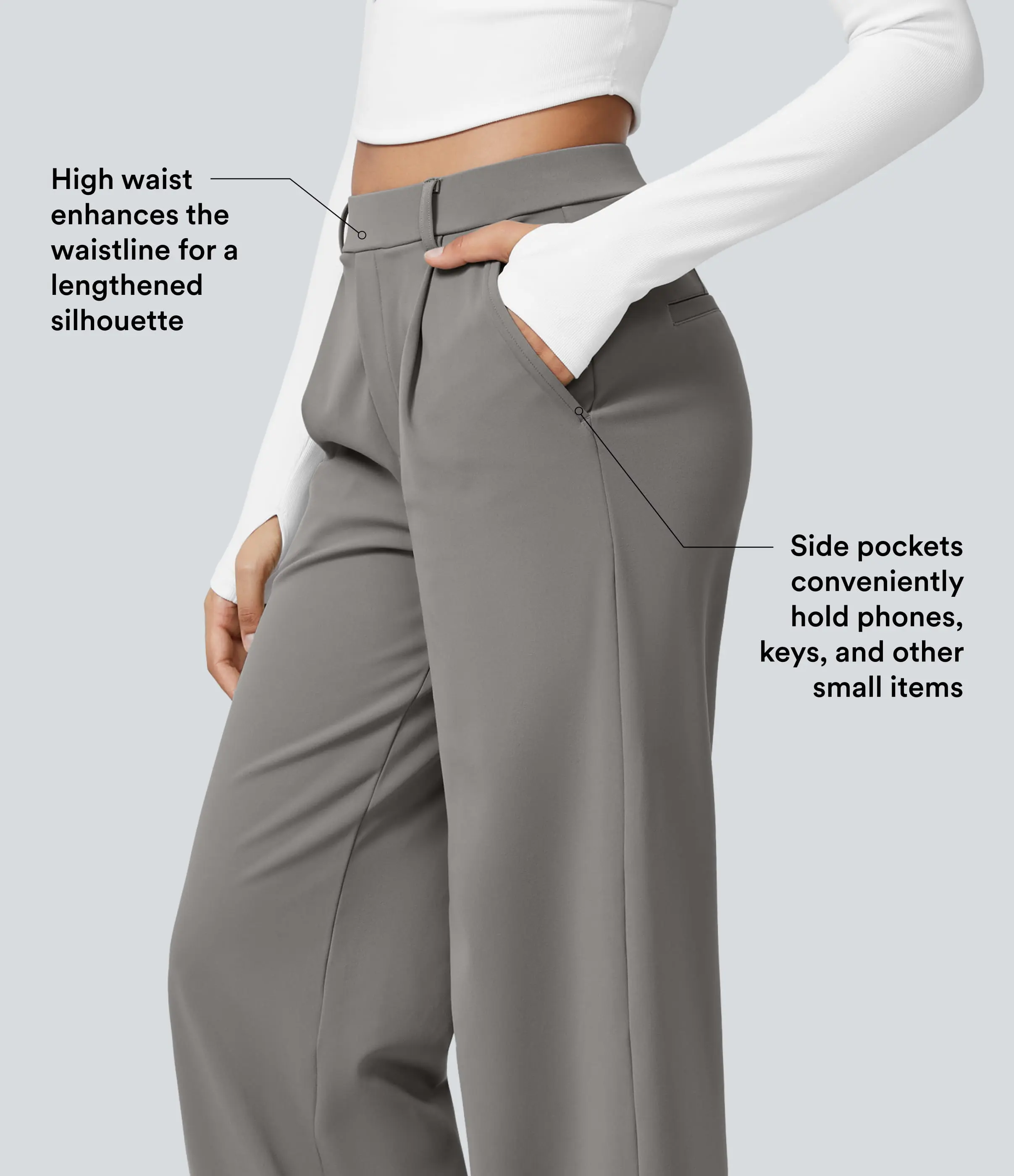 Halara Flex DayStretch High Waisted Pocket Straight Leg Work Pants