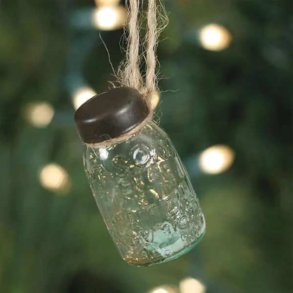 Mini Mason Jar Christmas Ornament - Set of 6