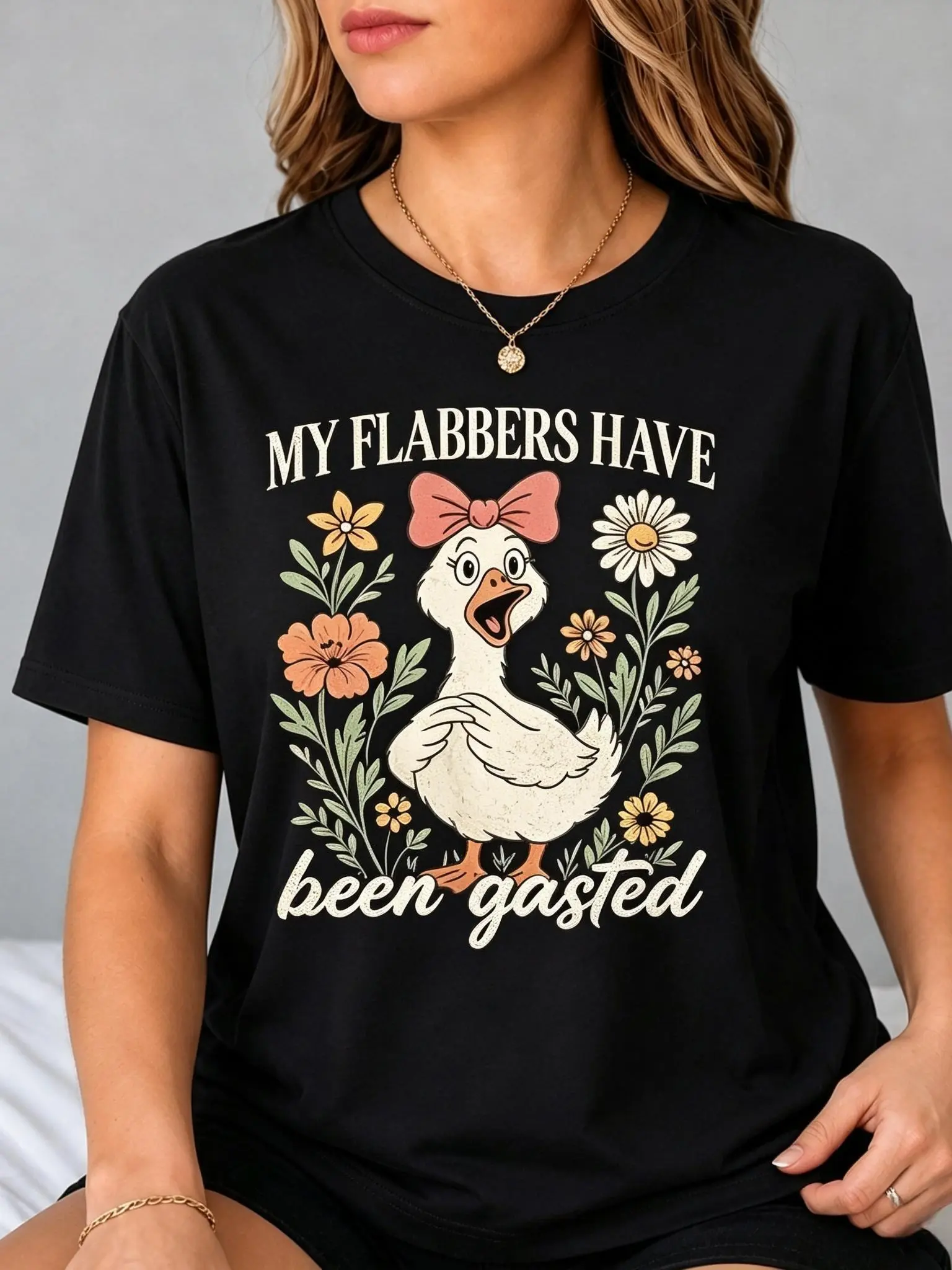 My Flabbers Have Been Gasted Shirt, Gag Gift Rude Goose Mood Snarky Animal Tee, Sarcastic Goose Humor T-Shirt, Attitude Adult Humor Fun Goose Teee