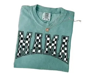 COMFORT COLOR - Checkered Mama Shirt Gift for Mom, Retro Mom Tee, Mother's Day Gift, Vintage Checkered Mama Tshirt, Varsity Mom