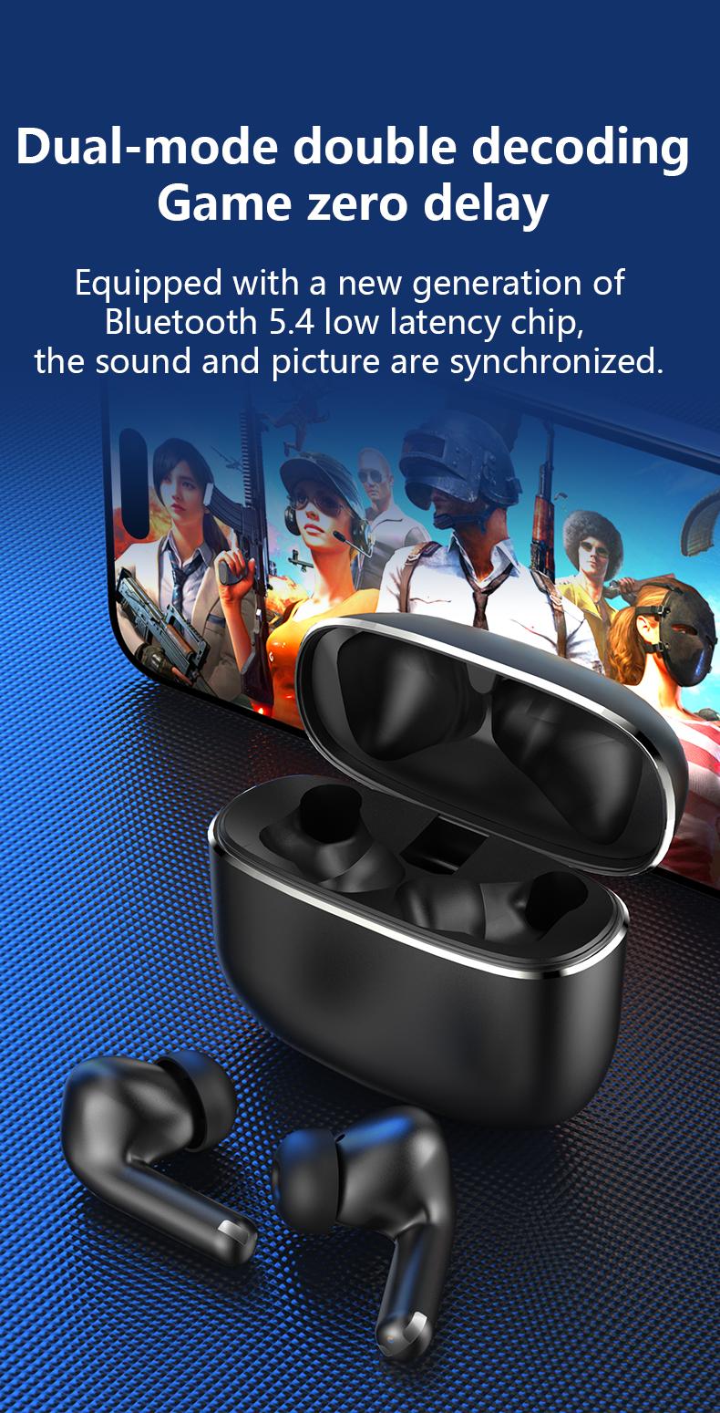 K550 Bluetooth 5.4 Earbarz with Alloy Case – 360° Panoramic Sound, HD Call, Noise Reduction, Long Battery, Waterproof Sports Earphone