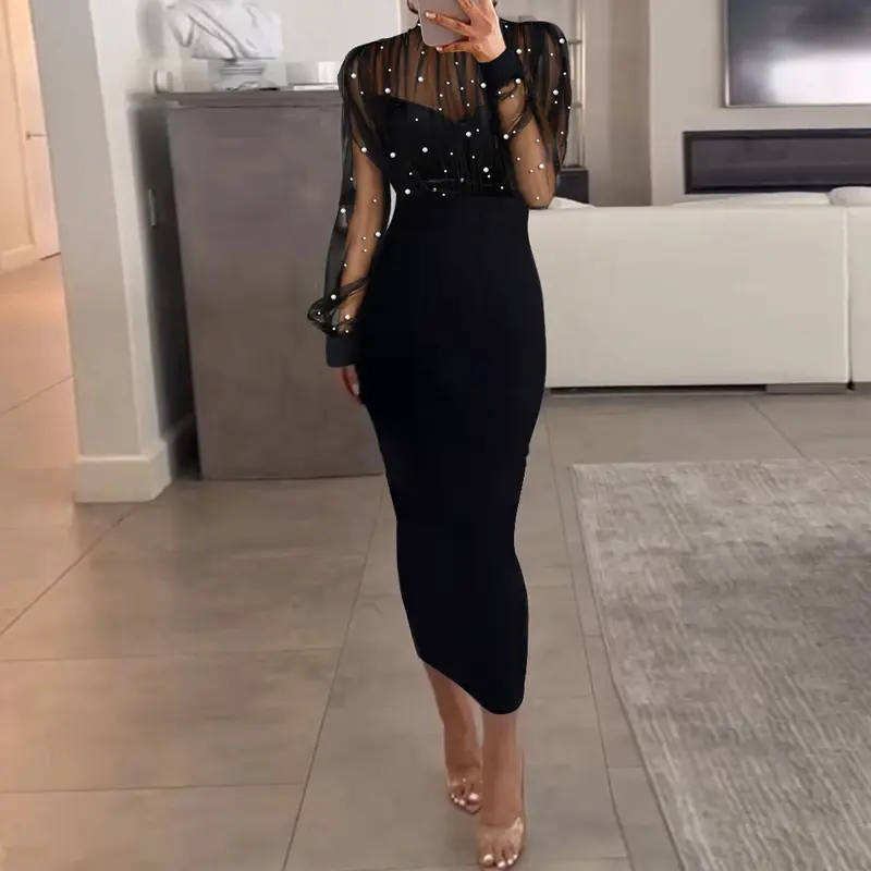 ChicMe Sheer Mesh Patch Beaded Wedding Guest Bodycon Wedding Dress/Summer Dress - TikTok Shop ChicMe Sheer Mesh Patch Beaded Wedding Guest Bodycon Wedding Dress/Summer Dress - TikTok Shop