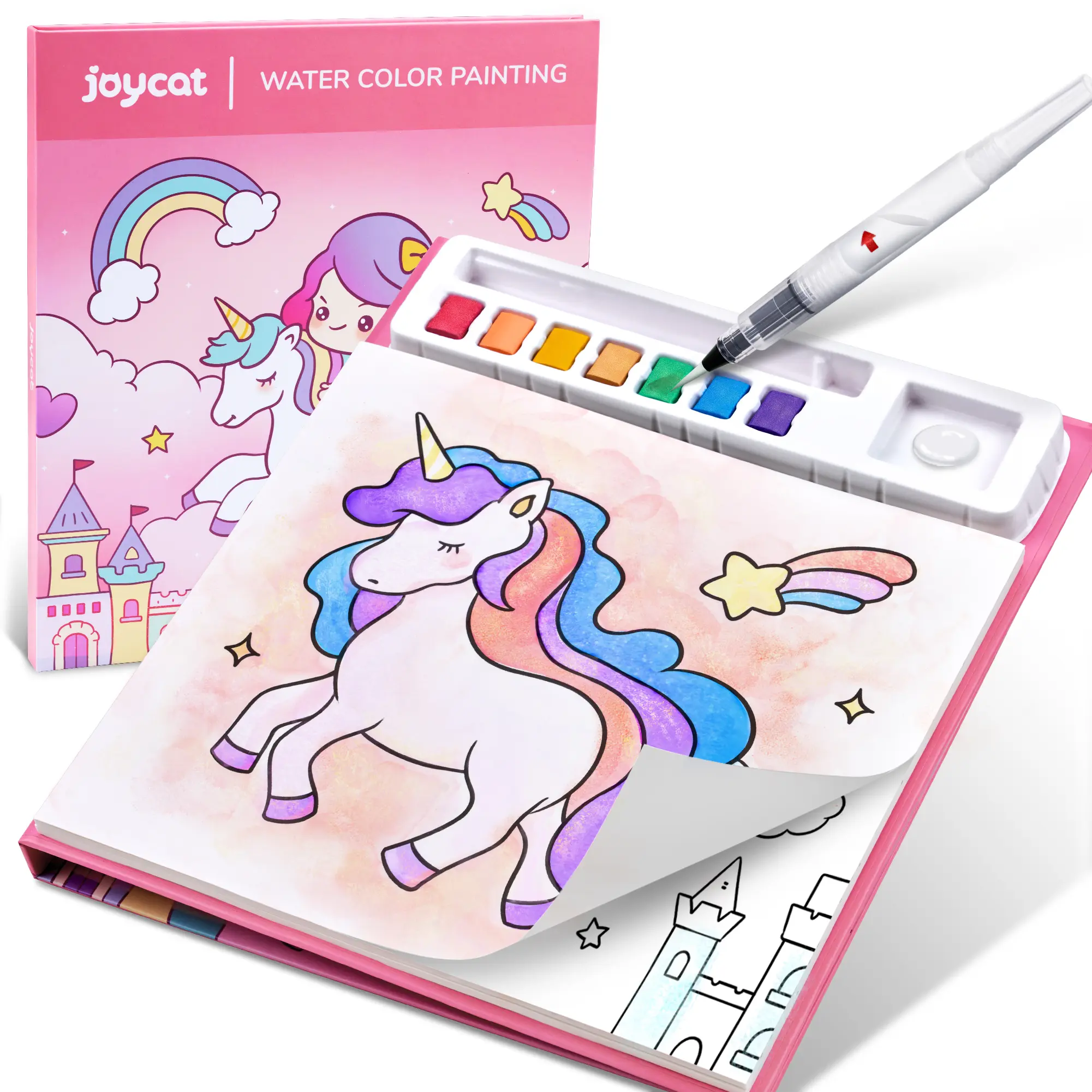 JoyCat Paint with Water Coloring Books for Toddlers (Magical Pony) | Watercolor Painting Set for Kids Ages 3-5 & 4-8, Arts & Crafts Drawing Activity Travel Toy, Birthday Gifts for Boys & Girls