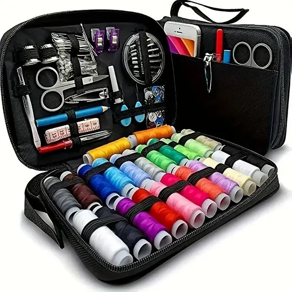 100-Piece Sewing Kit with Accessories, Includes 24 Colors Thread Needles & Threads, Mini Travel Repair Set for Emergency Fixes, Sewing Tool Kit, Sewing Craft Kit, Sewing Supplies Kit