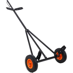 96-116 Inch Adjustable Black Carbon Steel Boat Trailer Dolly, 420LBS High Load Trailer Mover with 16 Inch Pneumatic Tires Anti-Slip Bracket Rustproof Heavy Duty Hand Dolly for Kayak Canoe Fishing Boat Outdoor Moving