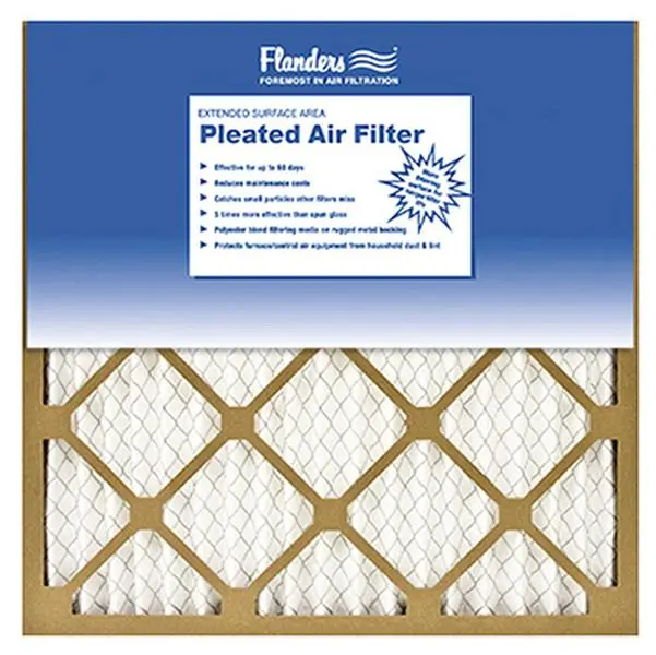Flanders 81555.012030 Basic Pleated Home Air Filter - 20x30 in., Kraft Frame, Wirebacked Media, MERV Rated, Effective Against Dust/Lint, Pack of 12