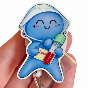 Phlebotomist Balloon glove nurse badge reel