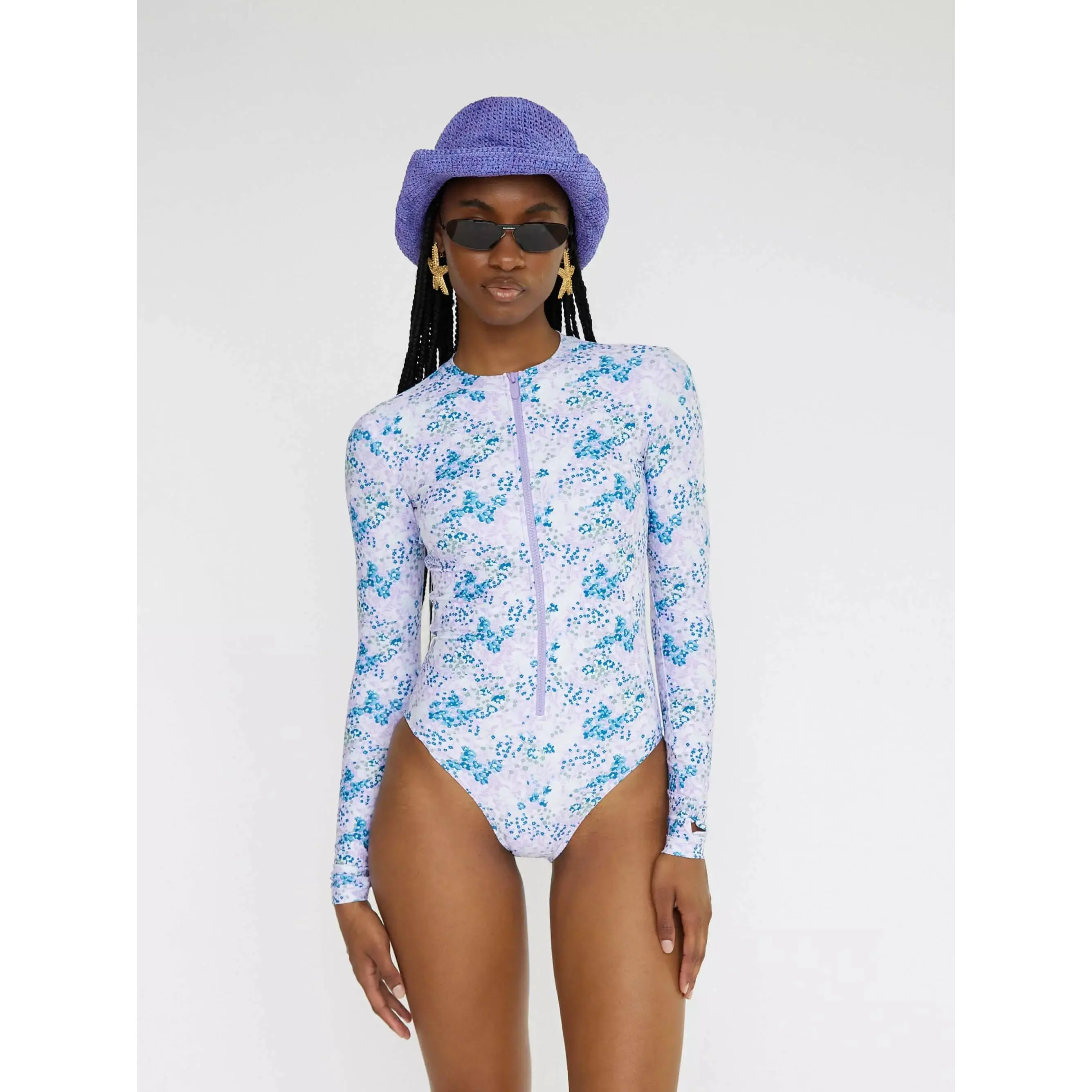Women's Long Sleeve Swimsuit | Lavender Fields