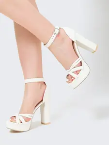Women's Fashion Chunky Block Heel Waterproof Platform Sandals, Elegant Open-Toe Ankle Strap High Heels, Perfect for Parties and Office