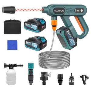Portable Cordless Pressure Washer with Spiral Jet Nozzle 2×4.0Ah Batteries 3 Power Levels Brushless Motor Car Wash Kit for Home
