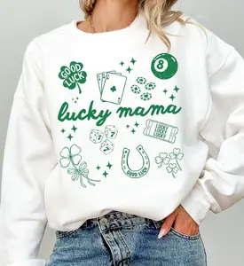 [Sale off up to 50%] Mama St Patrick's Day Sweatshirt, Lucky Mama Shirt, Ladybug Sweatshirt, Saint Pattys Day, streetwear graphic tee