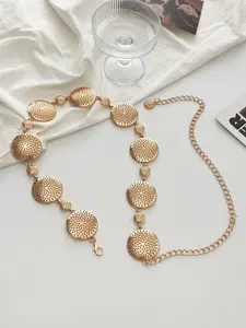 Retro Hollow Circle Body Chain, Casual Ethnic Style Waist Chain for All Seasons, Unique Accessory for Women