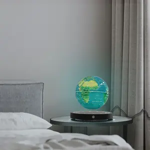 CECNST 6 Inch Magnetic Levitation Globe with Clock Base RGB Color LED Light Educational Decor for Home Office Students Adults US Plug