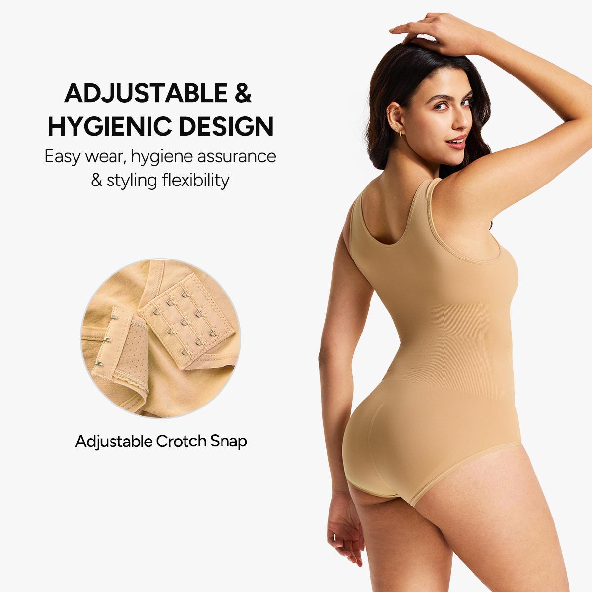 [MAX] Nebility Seamless Comfort Shapewear Bodysuit for Women,Basic Minimalist fashion Crewneck Womenswear Underwear High Waist Shaping Compression Firm Tummy Control Black&Black SpringStatements