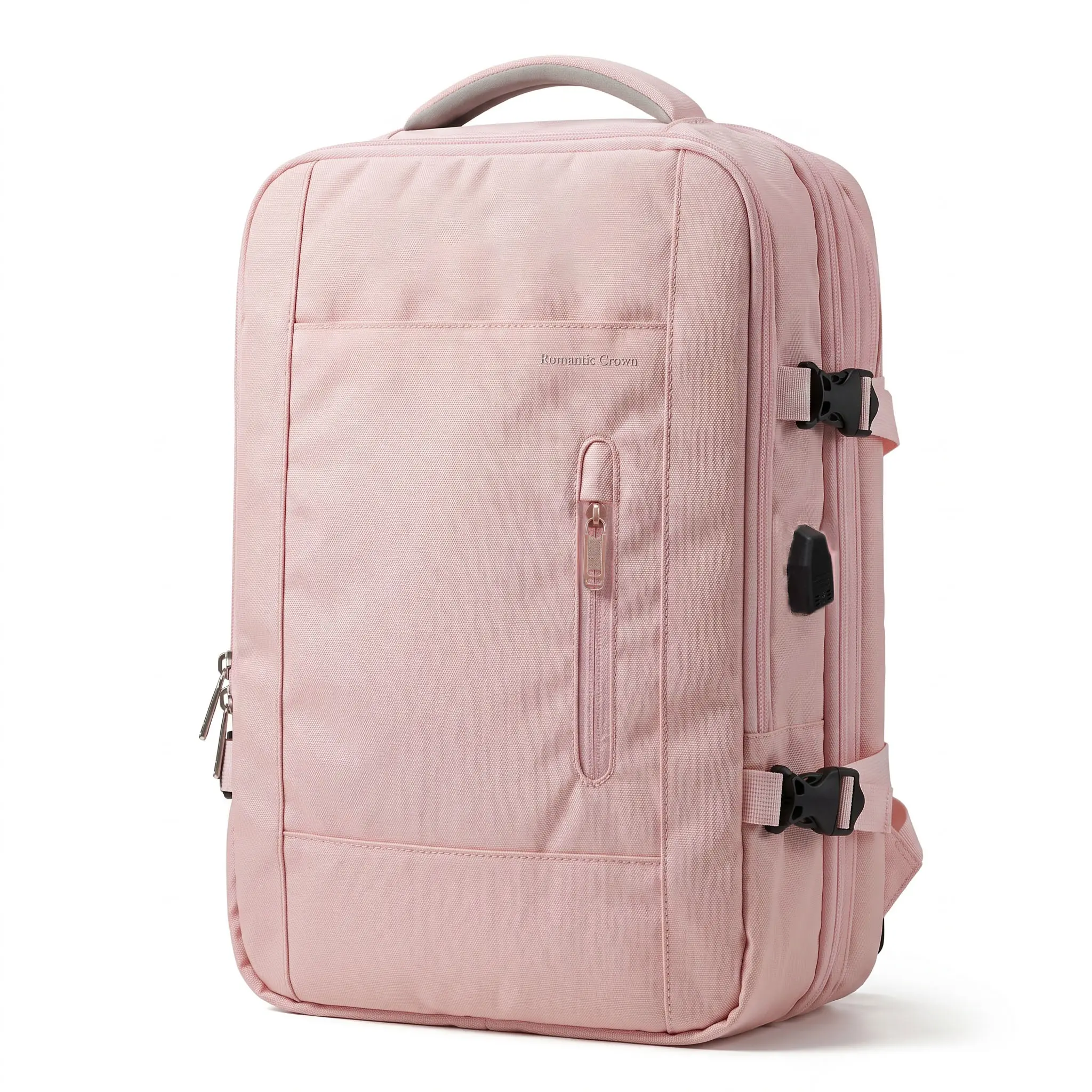 Female 20L Ultralight Packable Polyester Casual Backpack - Water Resistant, Multi-Compartment, USB Port, Zip, Ergonomic Padded Straps, Cold Wash, Ideal for Hiking, Travel