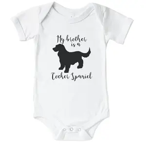 My Brother Is A Cocker Spaniel Cute Dog One Piece Baby Bodysuit - Cocker Spaniel One Piece Baby Bodysuit