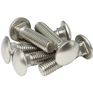 (25pcs) 1/4-20 UNC x 1 1/2 Inch Imperial Full Thread Carriage Bolts (ANSI B18.5) - Stainless Steel (A2)