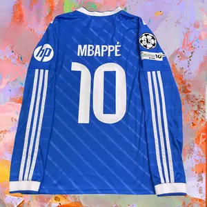 2025 2026 Blue Away Mbappe 10 Long Sleeve Soccer Jersey