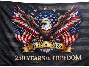 250 Years of Freedom Patriotic Flag 1776–2026, American Eagle USA 250th Anniversary Outdoor Flag, Independence Day Home Decor