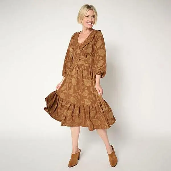 Tower Hill by Christie Brinkley Floral Jacquard Midi Dress
