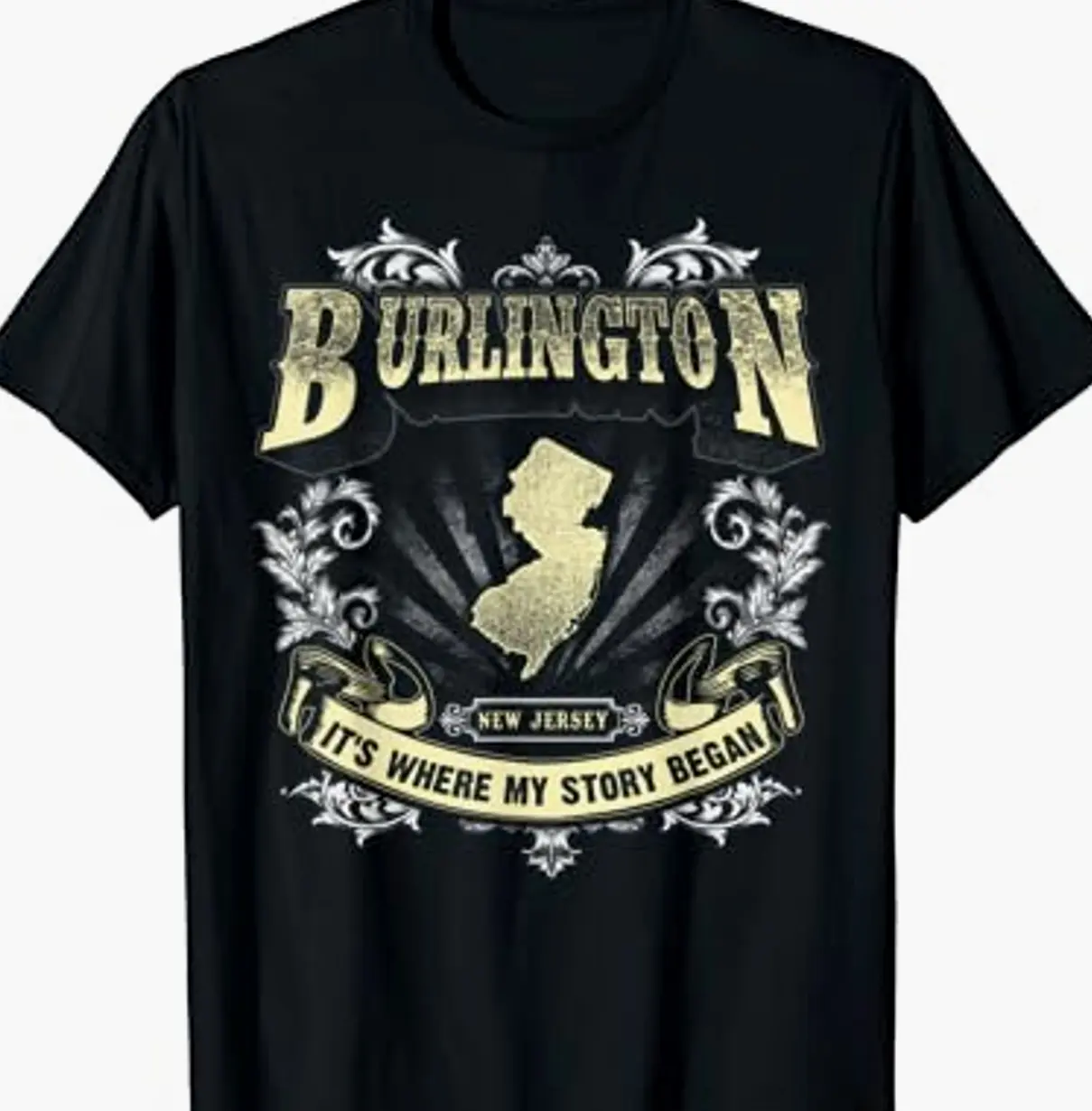 Burlington New Jersey It's Where My Story Began T-Shirt JEM