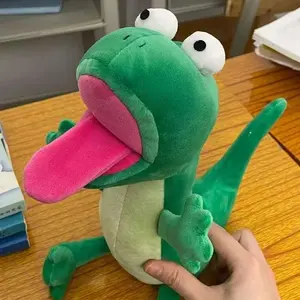2026 new Cute Movable Tongue Lizard Stuffed Animal Soft Fluffy Funny Lizard Plush Toy Tom Lizard Doll Lovely Anime Doll Birthday Gifts
