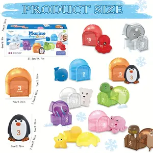 Ocean Animal Finger Puppets - Sea World Children's Finger Puppet Gift Set, Includes 10 Numbered Puppets and Matching Game, Suitable for Toddlers - Educational Christmas Gift Box, Bath Toy for Kids, Develops Fine Motor Skills