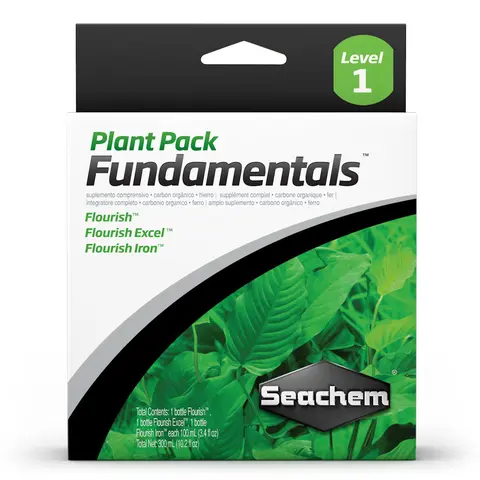 Seachem Liquid Aquatic Plant Fertilizer - Plant Pack Fundamentals - Perfect starter pack for beginners Contains 100 mL bottles of Flourish, Flourish Iron, and Flourish Excel Broad spectrum, iron, and carbon