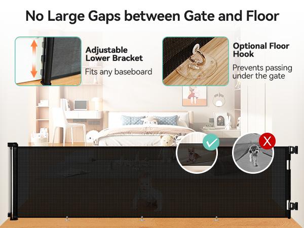118" Retractable Baby Gates Extra Wide, Retractable Dog Gate for Large Openings, Extra Long Dog Gates for The House, Extra Large Mesh Pet Gate for Stairs, Doorways, Hallways, Indoor&Outdoor, Valentine's Day