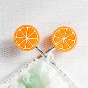 Orange Half Silicone Stitch Stoppers - Set of 2