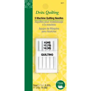 Machine Quilting Needles, Size 9, 11 & 14, 5 pc