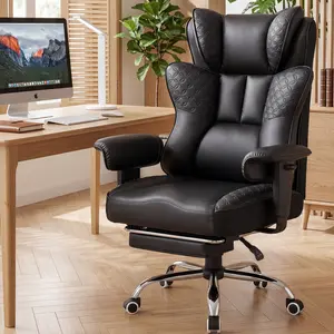 COMHOMA Heavy Duty King-Sized PU Leather Ergonomic Gaming Chair - Height-Adjustable Reclinable Office Chair with 400lb Capacity, 150° Recline, Footrest, Wide Embossed Throne Design, Spring Support (Computer Gaming Use),summerwins