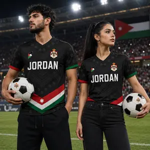 Jordan Soccer Jersey  Jordanian Flag Shirt, Jordan Football Jersey Gift for Men Women 8