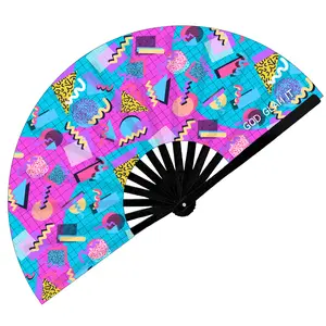 Doodle EDM Rave Clack Folding Hand Fan - God Glam It