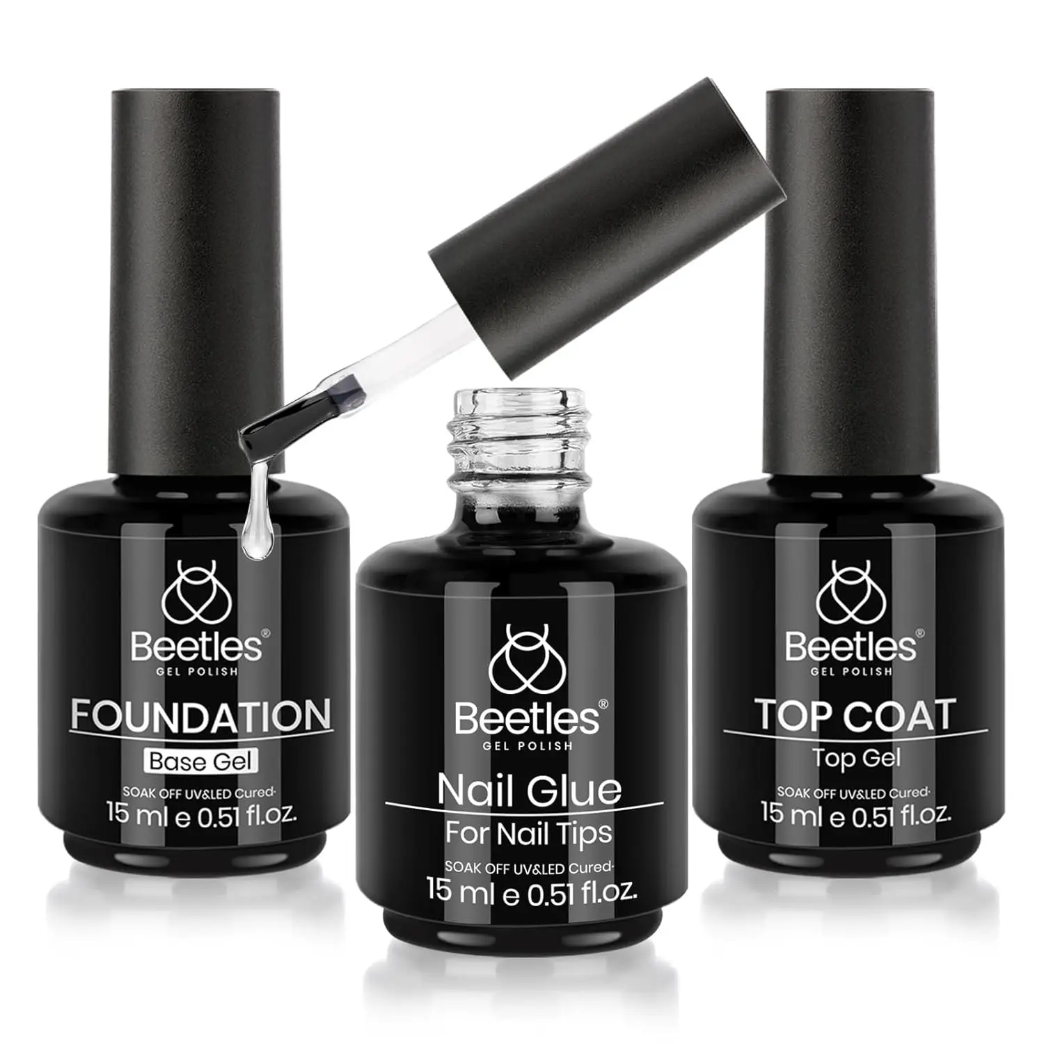 15ml Base Top Coat Nail Glue Kit