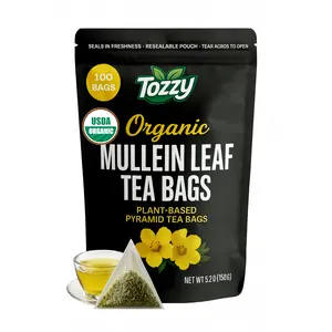 Tozzy Organic Mullein Leaf Tea – Lung & Breathing Support | 100 Pyramid Tea Bags