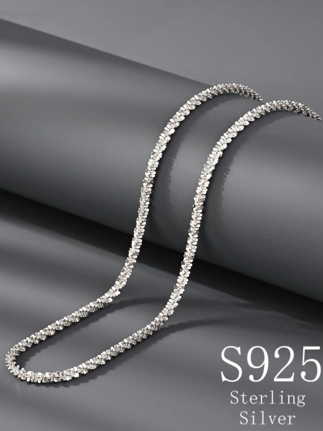 S925 Sterling Silver Sparkling Rhinestone Decorated Necklace, Light Luxury Elegant Simple Necklace, Fashion Jewelry Accessories for Women & Girls, Sui