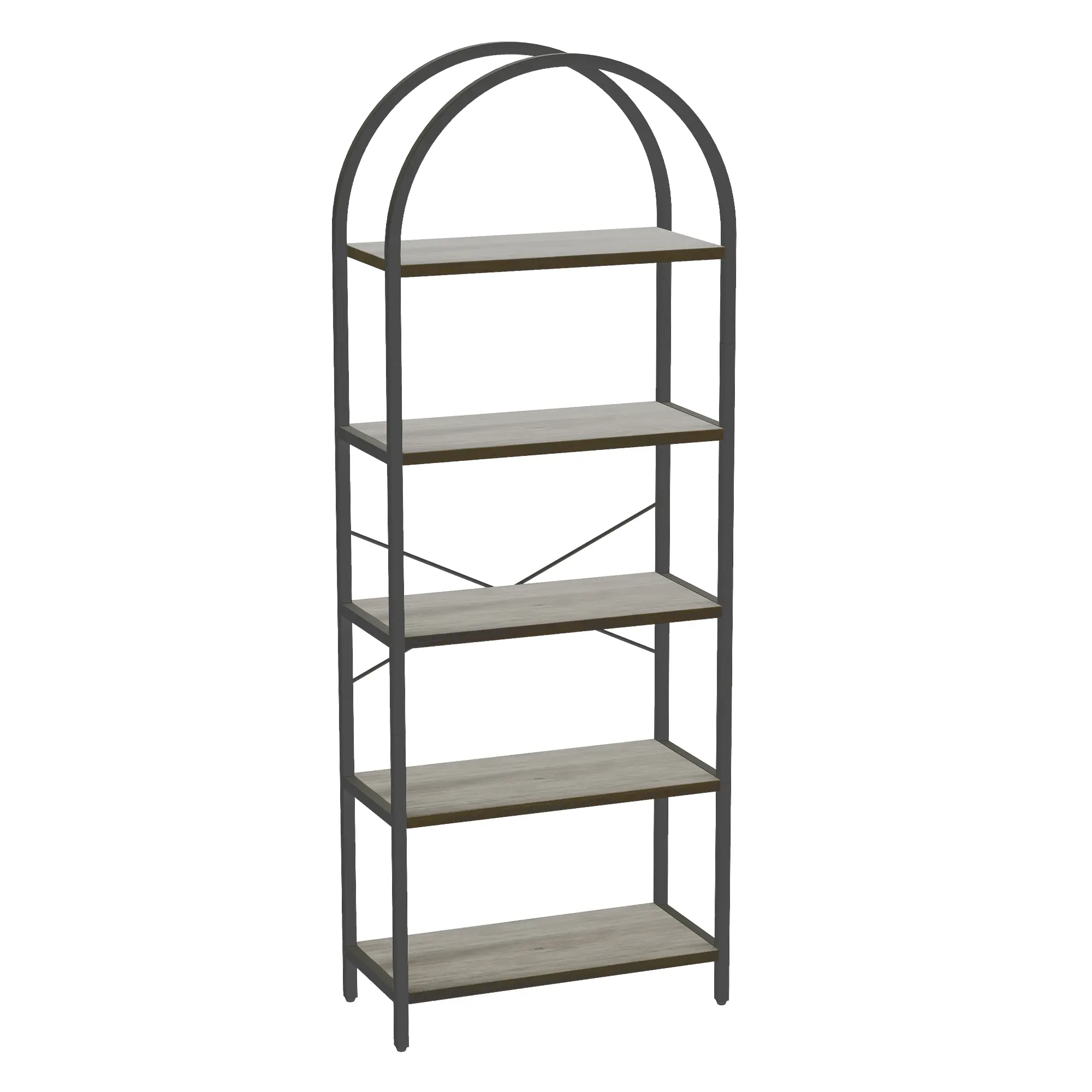 Black iron frame + gray wood board