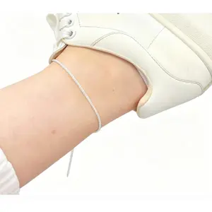 Sterling Silver Ankle Bracelets for Women Dainty Adjustable Layered Anklet Set Stackable Cuban Link Anklets Beach Jewelry