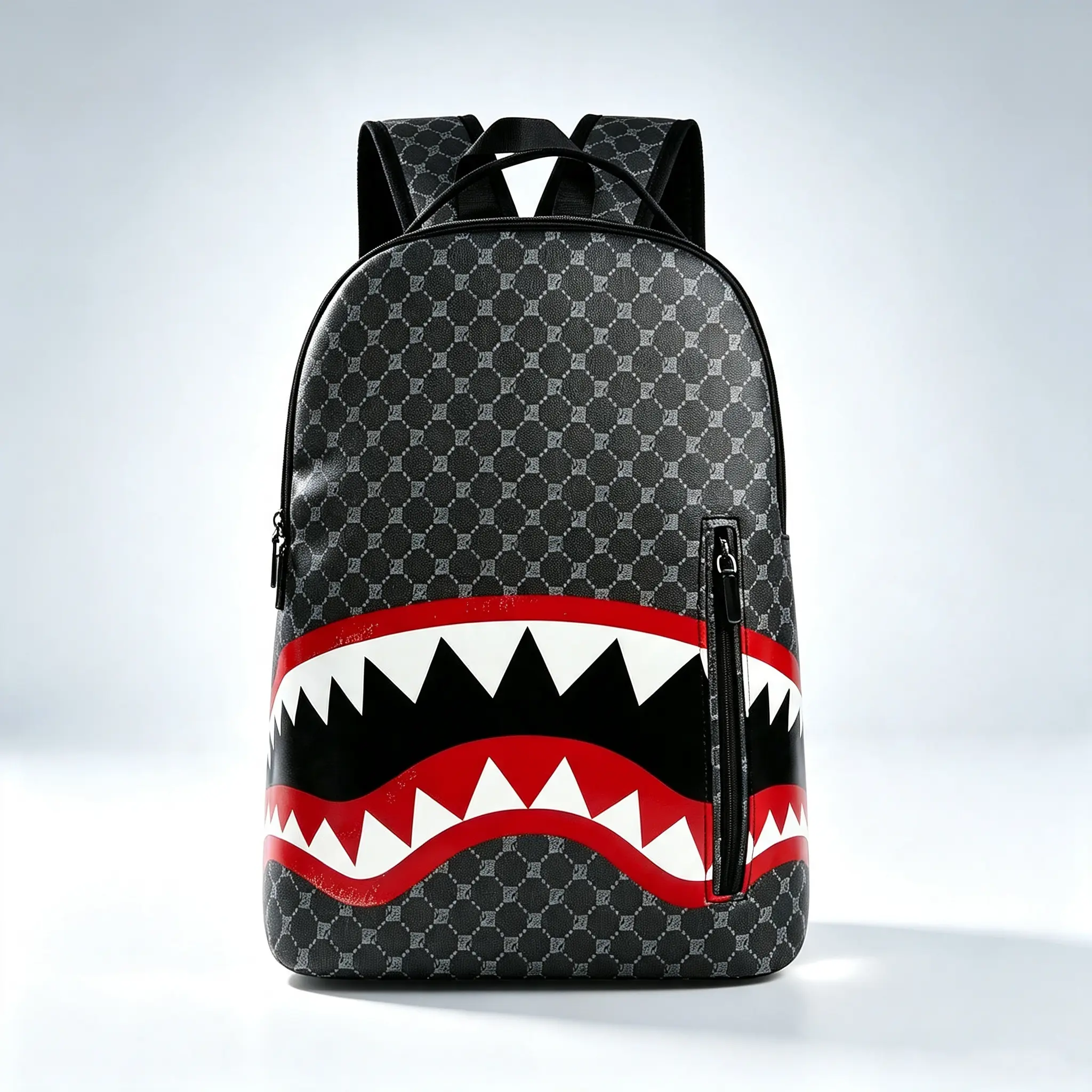 2026 Trend Fashion Shark Pattern Large Backpack, Streetwear Casual Laptop Bookbag, Oversized Capacity Shark Graphic Backpack for Student School, Outdoor Travel & Daily Street Outing