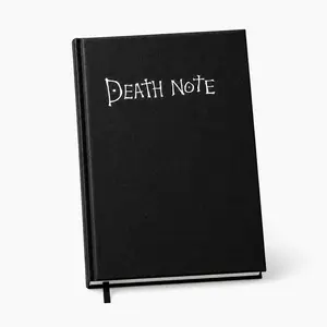 Death Note Black Hardcover Notebook Set, Anime Inspired Dark Fantasy Journal with Textured Cover, Ribbon Bookmark, Themed Inside Pages, Feather Pen & Gift Accessory, Collectible Writing Diary for Fans, Students, Cosplay, Display & Gift