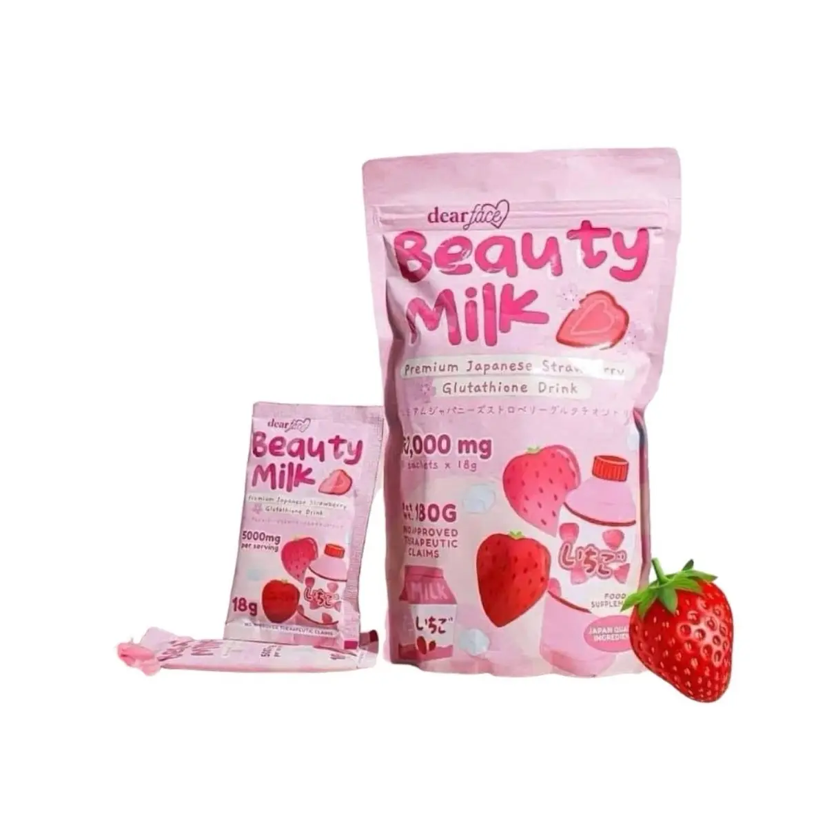 Dear Face Beauty Milk Collagen Glutathione Drink Powder - 10 Sachets x 18g Dear Face Beauty Milk Collagen Glutathione Drink Powder - 10 Sachets x 18g