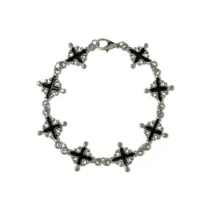 Cross Link Chain Bracelet for Men Women Streetwear Hip Hop Punk Unisex Style