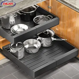 New FIRJOY - Multifunctional No-Punch Adjustable Stove Pot Rack  Kitchen Cabinet Pullout  Under Sink Shelf  Multifunctional Dish and Spice Storage  Pullout Simple Storage Rack  Drawer  Cabinet Organizer  Storage Drawer  Cabinet Shelf  Telescopic Shel