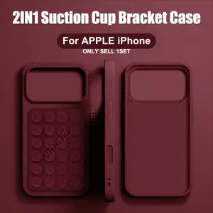 Upgrade 2IN1 Suction Cup Bracket Phone Case compatible with iPhone 16 15 11 12 13 14 17 Pro Max Plus 17 AIR Smartphone Cases Shockproof Back Cover Accessories