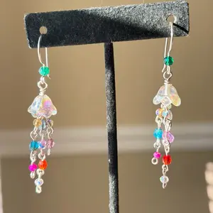 Glass jellyfish earrings
